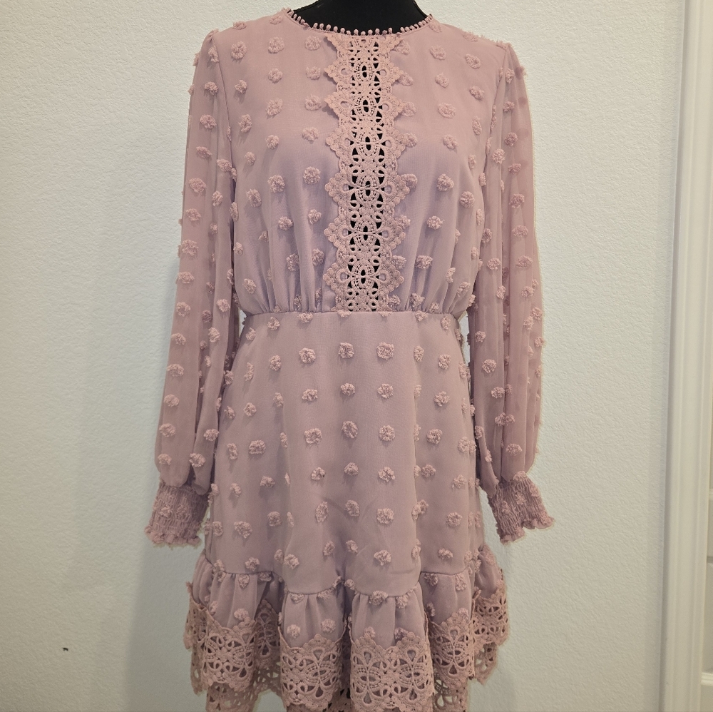 Elegant Pink Lace Dress